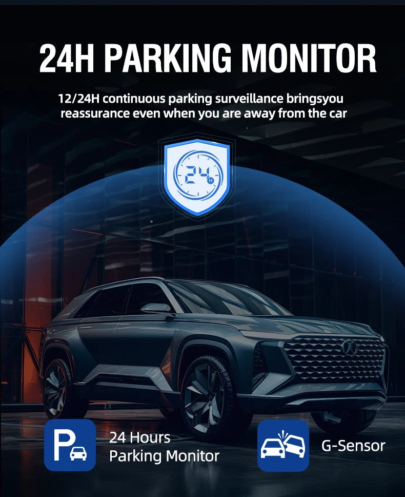 QOZ 4K WIFI Dash Cam Front Camera Dual Lens Dashcam Car DVR Video Recorder with GPS Night Vision 24H Parking for Car