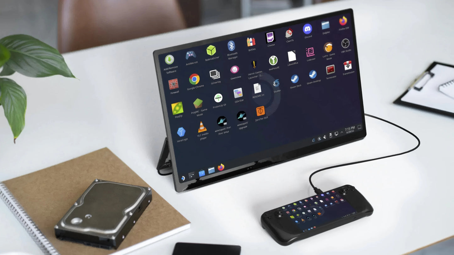 UPERFECT 18.5" Touchscreen Smart Portable Monitor with Metal Frame FreeSync 100%sRGB HDR 120Hz Gaming Screen Extender for Laptop