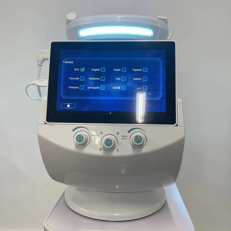 New 7 In 1 Smart Ice Blue Hydra oxyge Dermabrasion Facial Mahcine Skin Cleaning Skin Analyzer Dermabrasion Facial Aquafacial