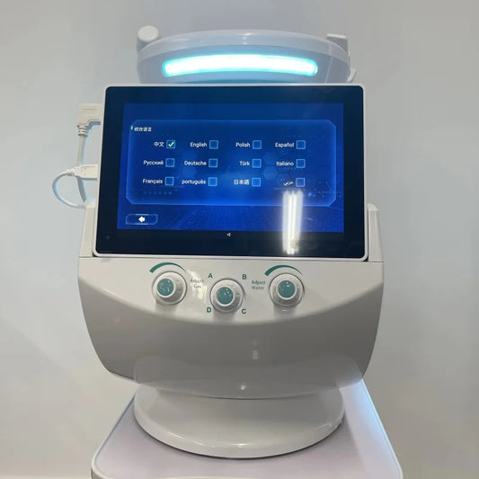New 7 In 1 Smart Ice Blue Hydra oxyge Dermabrasion Facial Mahcine Skin Cleaning Skin Analyzer Dermabrasion Facial Aquafacial