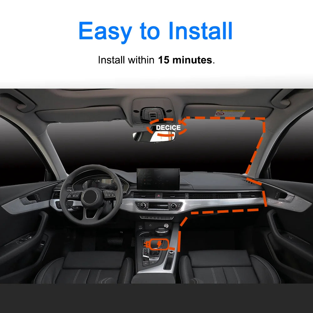 QOZ 4K WIFI Dash Cam Front Camera Dual Lens Dashcam Car DVR Video Recorder with GPS Night Vision 24H Parking for Car