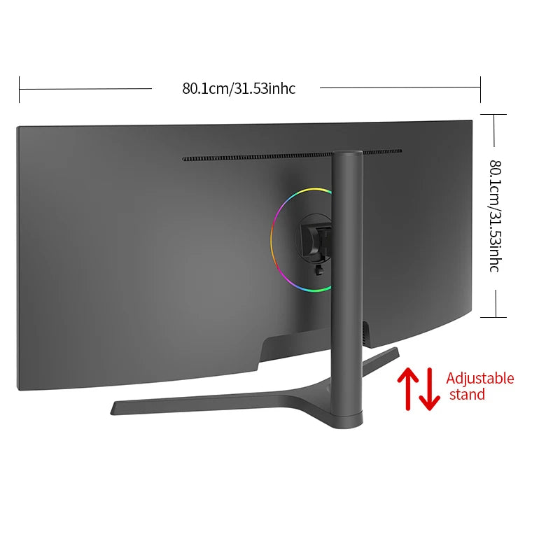Gawfolk Monitor 34'' 144Hz Bandfish Screen Curved 1500R Gaming Bezel-less Slim 400HDR Nits 100% SRGB Wide Color Gamut FAsT VA Te