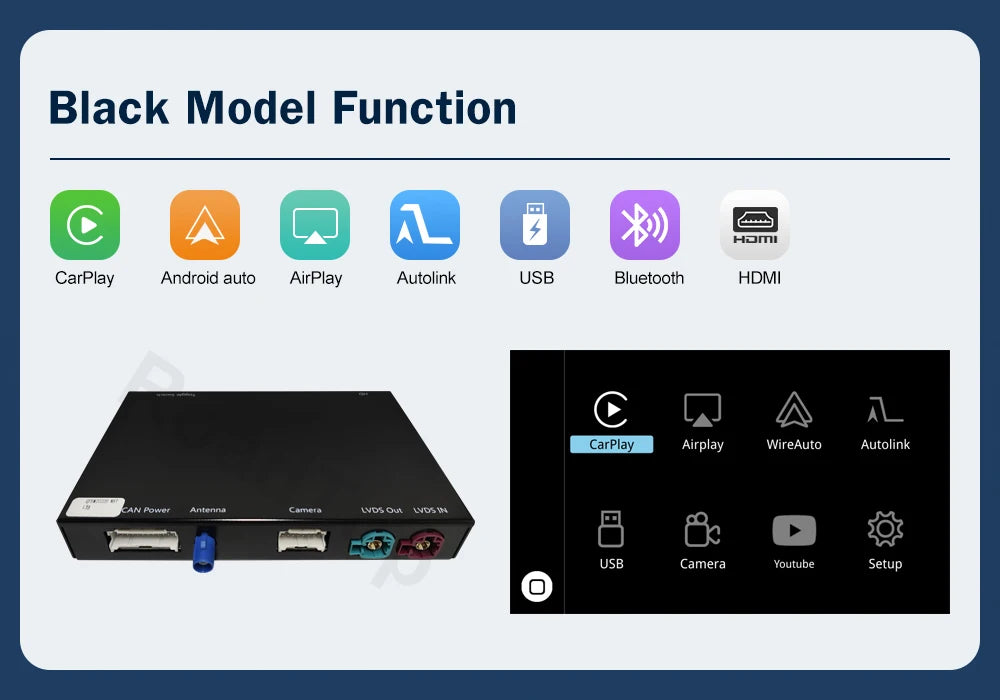 Road Top Wireless CarPlay Android Auto for BMW NBT EVO X5 F15 X6 F16 2014-2020 X1 F48 2016-2020 with Car Play Functions Airplay