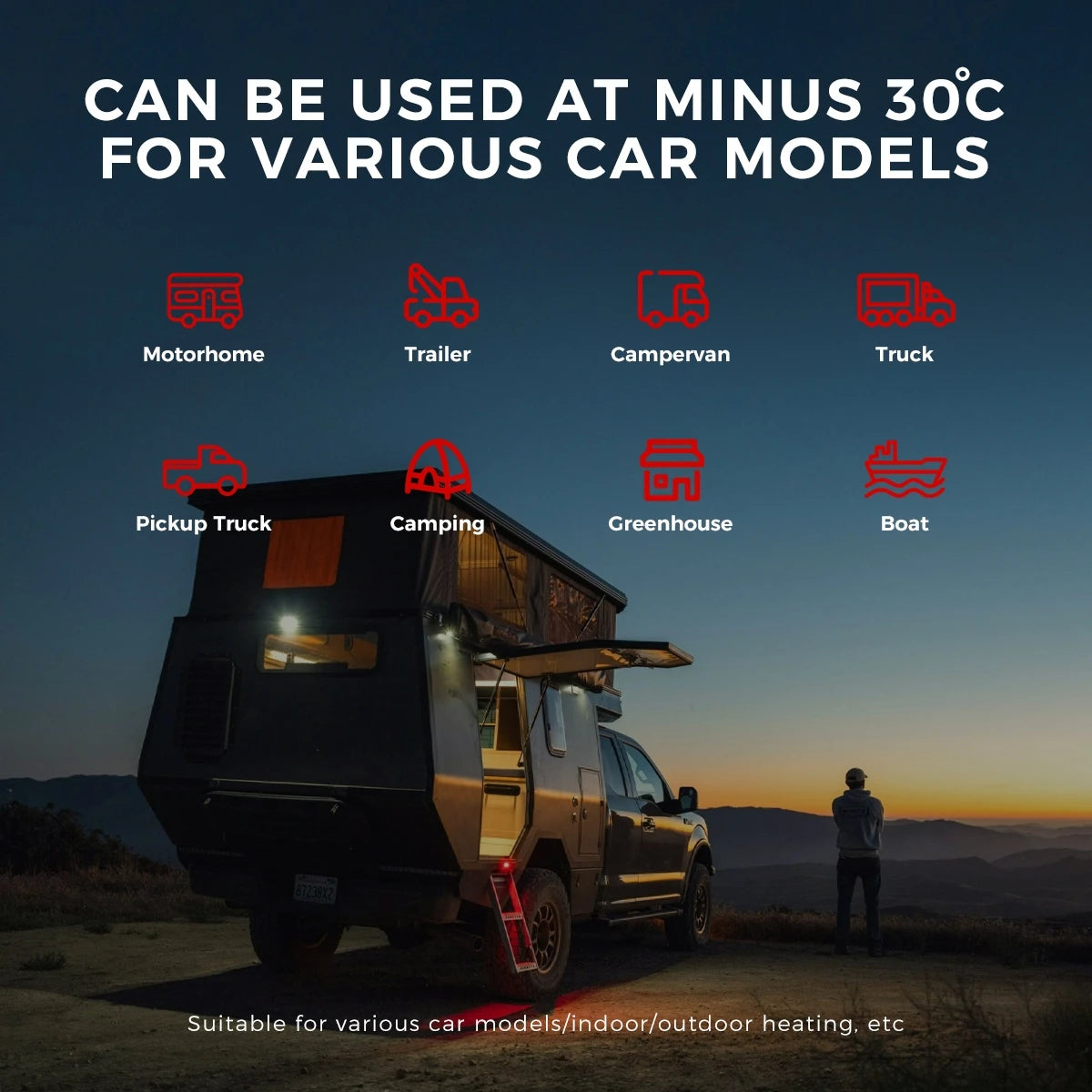 Sunster 12V 24V 8KW Diesel Air Heater Parking Heater Low noise Night Heater with LCD&Bluetooth APP Control For RV Car Truck Home