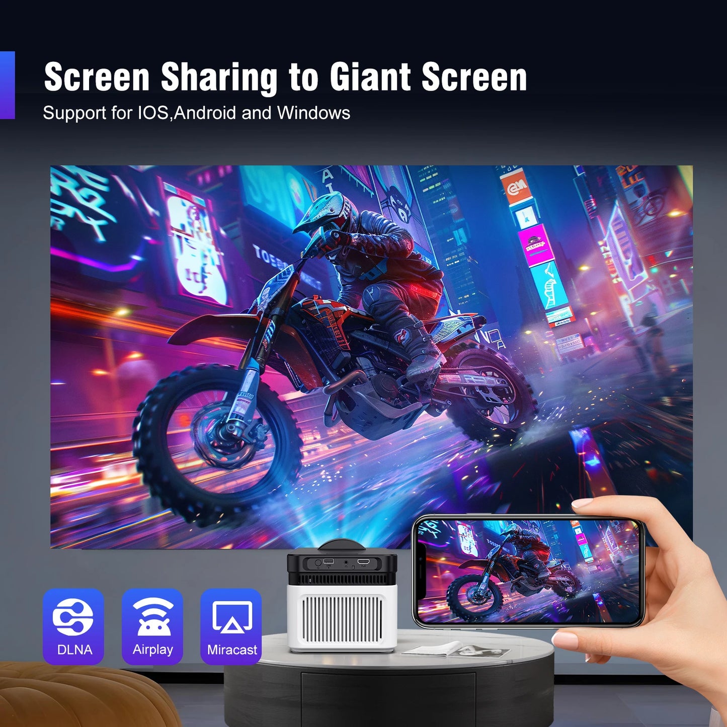 Magcubic HY450 Ultra Short Throw Projector 900ANSI 8K 1080P Allwinner H716 BT5.4 Auto Offset Electronic Focus Home Theater Voice