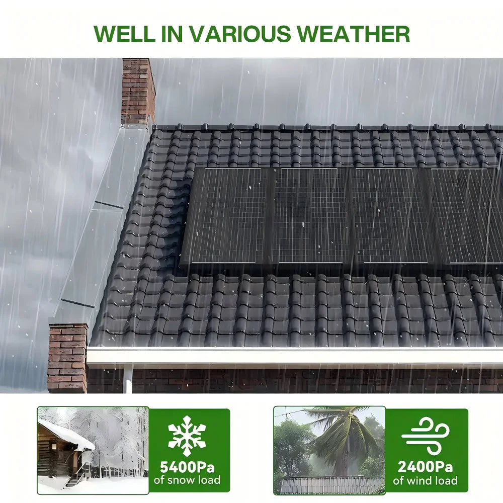 WERCHTAY 400W/200W/100W 12V Double Sided Solar Panels Monocrystalline 18BB Cells PV Power for Home Rooftop Camping