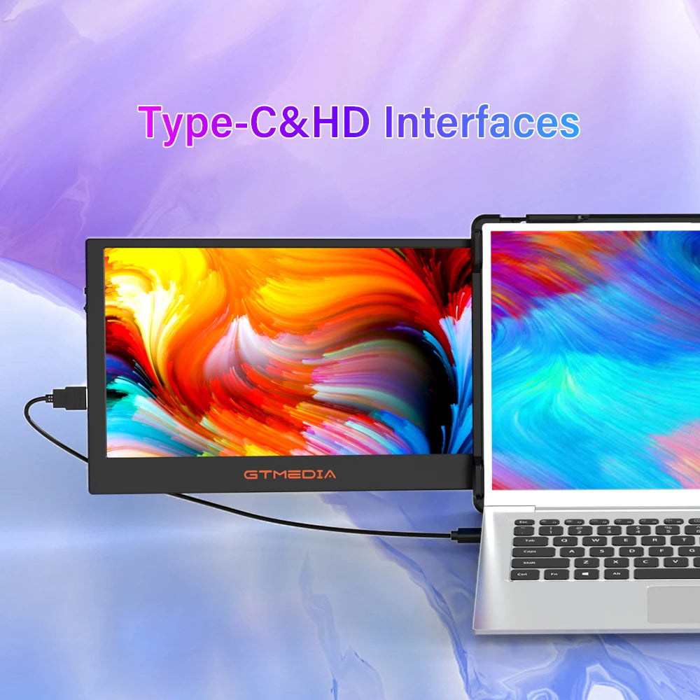 GTMEDIA 11.6in Portable Monitor Laptop Dual Screen Display 1920*1080 FHD IPS Extender Screen 1-5 Days Delivery From US Warehouse