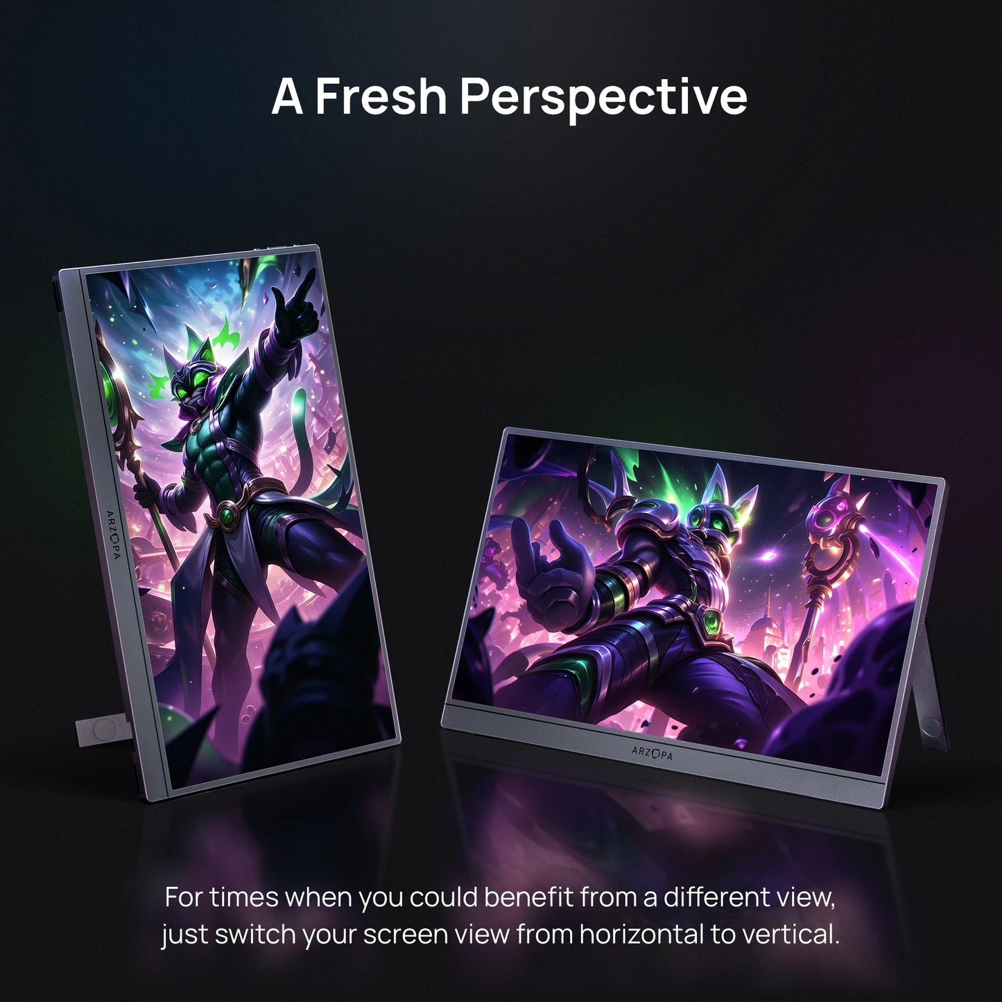 【Monitor+Bag】ARZOPA 16.1 inches Grey Portable Monitor,144 hz,100%s RGB,1080P FHD External Second Screen IPS Screen,Z1FC Grey