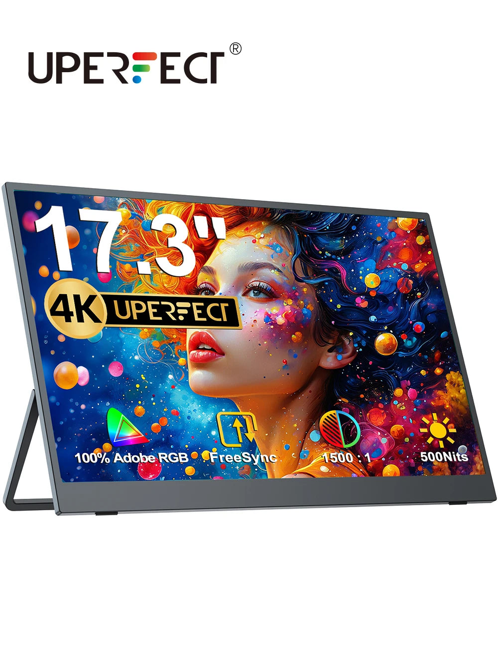UPERFECT 4K Portable Monitor 17.3 " 3840*2160 100% Adobe IPS External Display Game PC Screen For Switch Laptop Mac Xiamo huawei