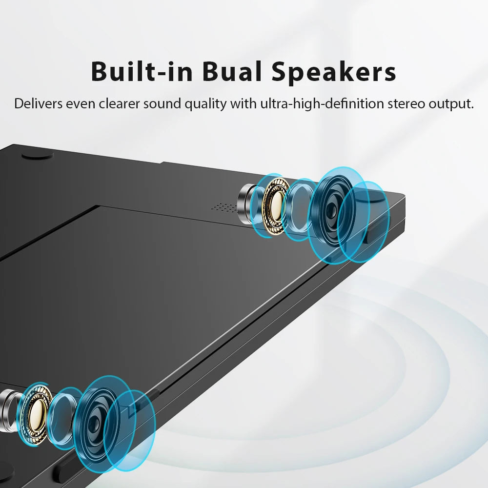 EVICIV 15.6" Dual Portable Monitor for Laptop Screen Extender 1080P HDR 360° Folding Stacked Triple Monitor with Stand for PC