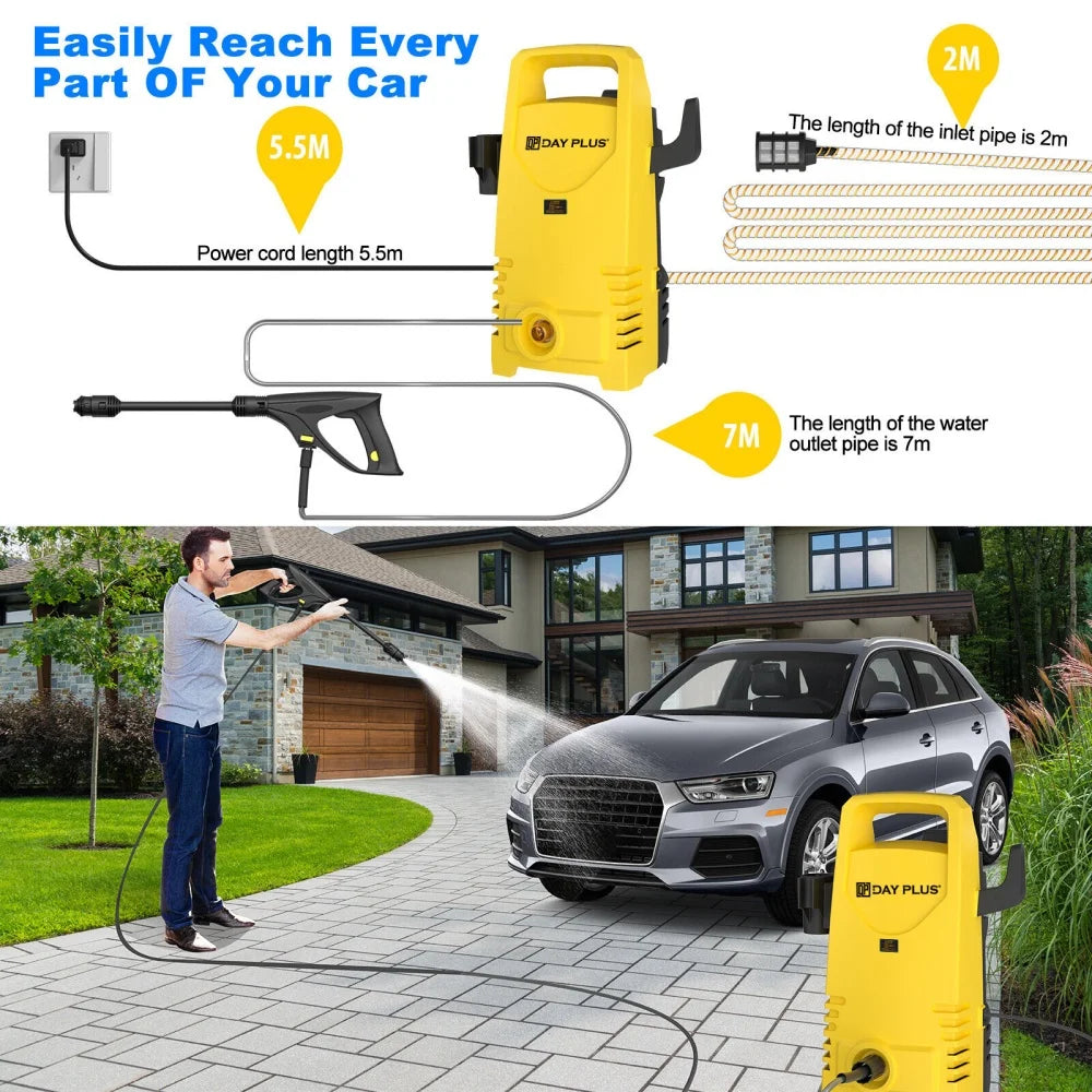 5000W Electric High Pressure Washer 350Bar/5000PSI Quick Power Jet Was with flow rate of 5L/min for Terraces,Gardens,Camping car