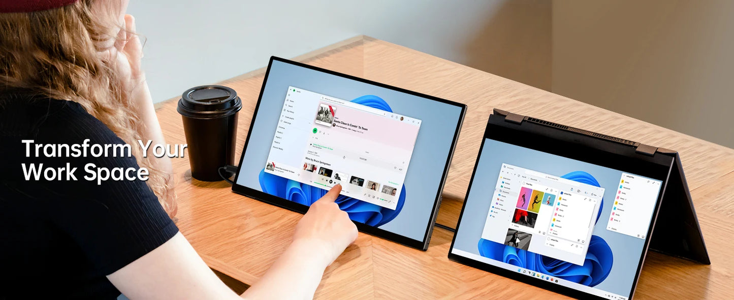 UPERFECT 18.5" TouchScreen Portable Monitor 120Hz 1MS Gaming Display 400Nits With FreeSync HDR VESA For Laptop Phone Xbox PS4/5