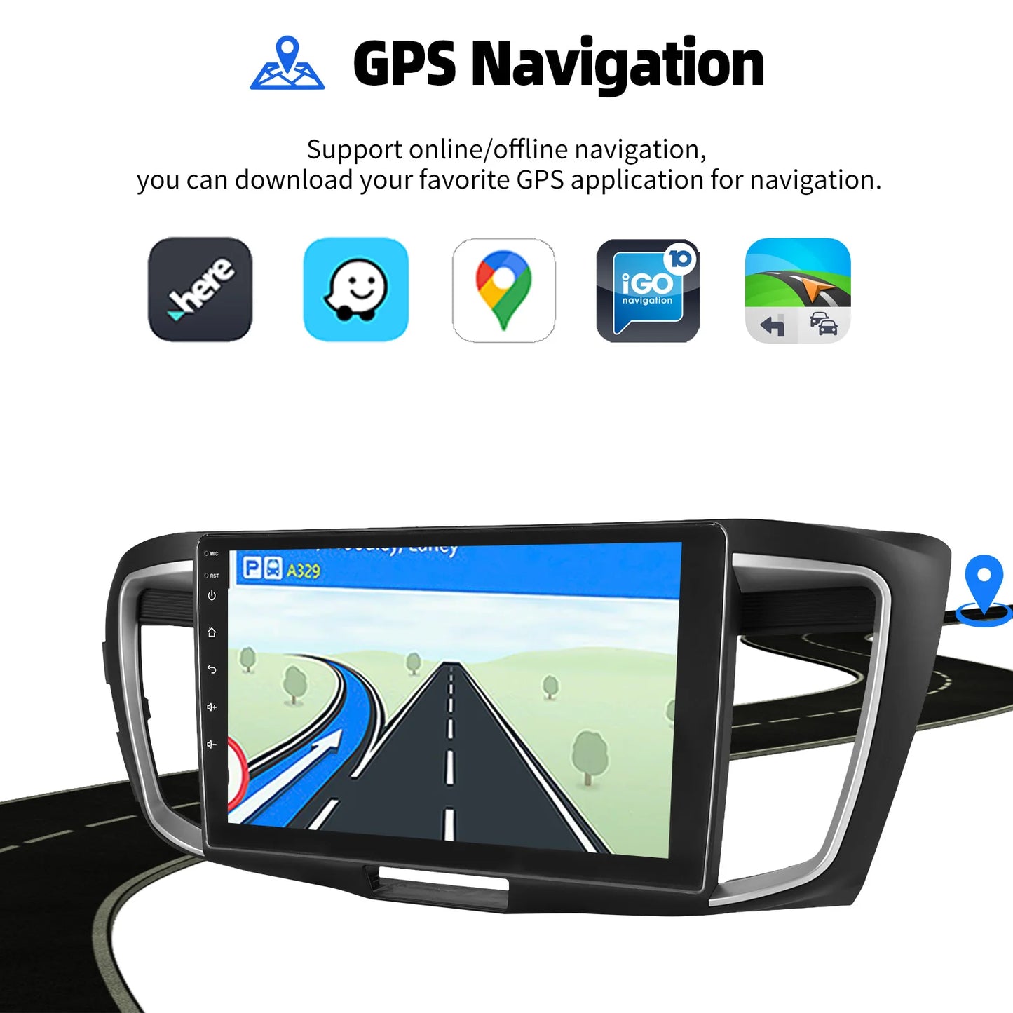 2+32G Apple Carplay For Honda Accord 2014-2017 Android 14 10" Car Stereo GPS Navigation Bluetooth FM/RDS Radio IPS Touch Screen