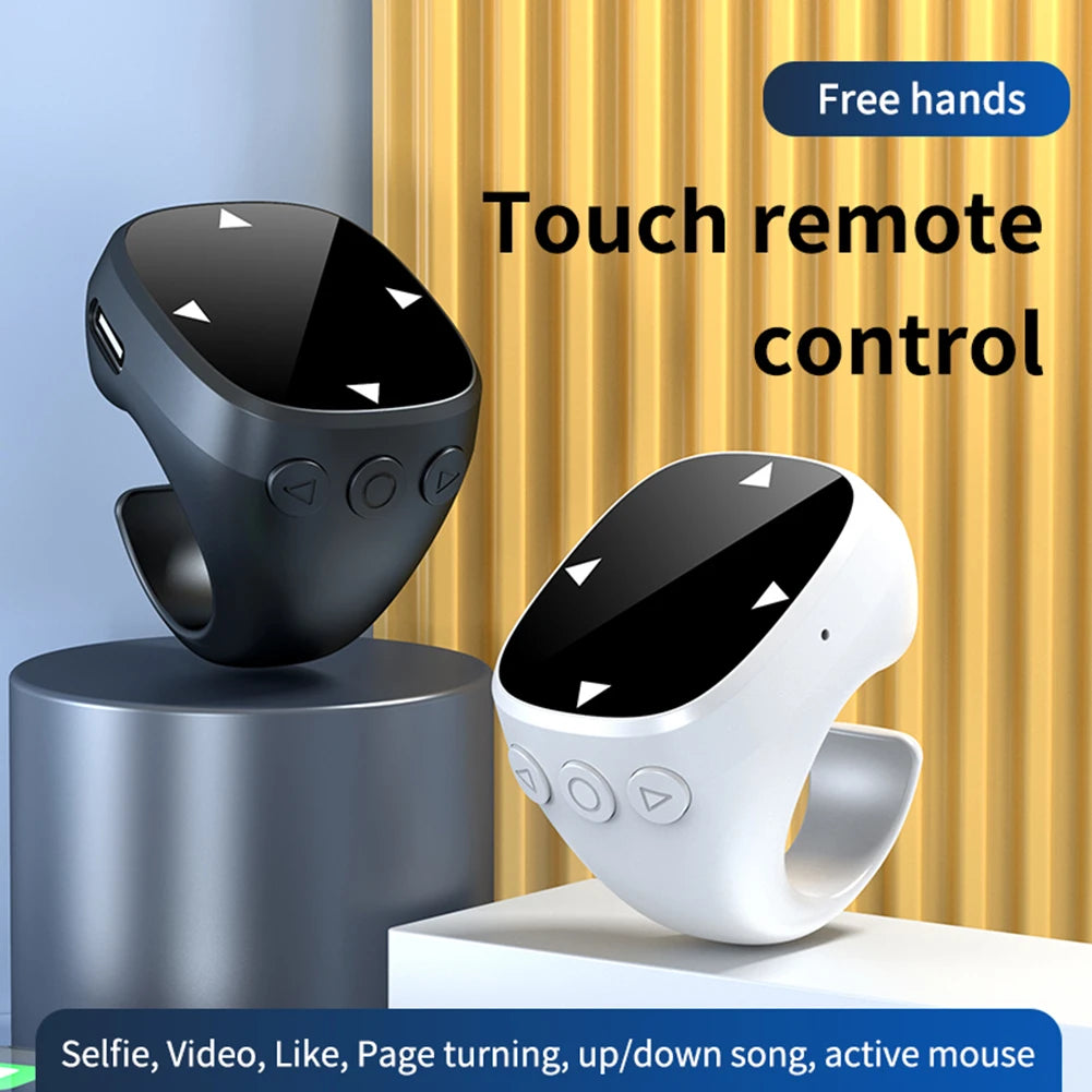 Touch Smart Fingertip Ring Remote Control Wireless Bluetooth Mobile Selfie Mice Selfie Video Automatic Page Turner Browsing