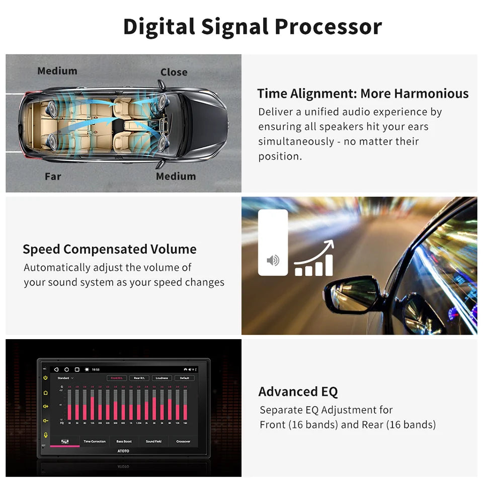 ATOTO 7 inch Double 2 Din Android Car Stereo 4G LTE WIFI GPS Bluetooth Wireless Android Auto CarPlay Screen Car Radio 2Din S8