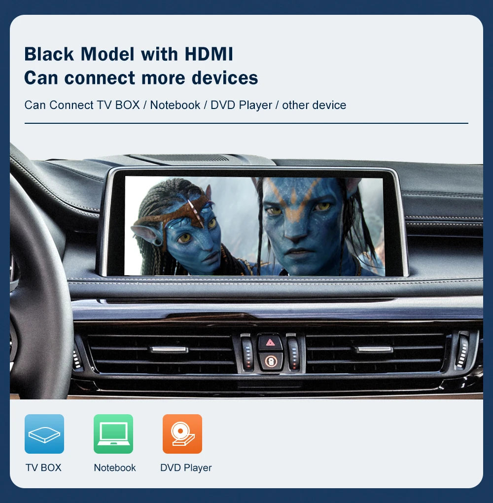 Road Top Wireless CarPlay Android Auto for BMW NBT EVO X5 F15 X6 F16 2014-2020 X1 F48 2016-2020 with Car Play Functions Airplay