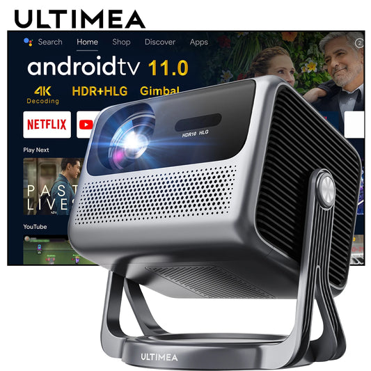 ULTIMEA 1080P Full HD Projector 4k Portable with 90° Gimbal Smart Android 11.0 5G WiFi Bluetooth Home Theater Projectors