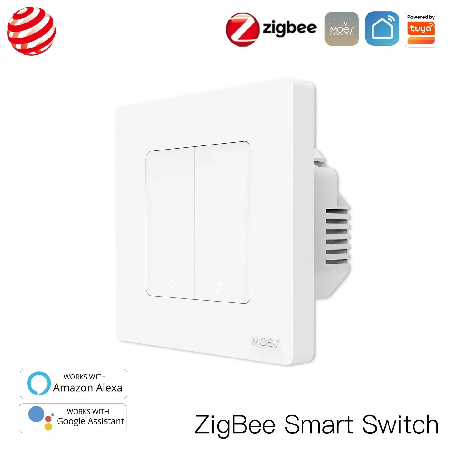MOES Star Ring Switches ZigBee3.0 Tuya Smart Push Button Light / Scene Switch Smart Life APP Remote Control Alexa Google Voice