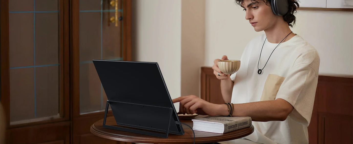 UPERFECT 18.5" Touchscreen Smart Portable Monitor with Metal Frame FreeSync 100%sRGB HDR 120Hz Gaming Screen Extender for Laptop