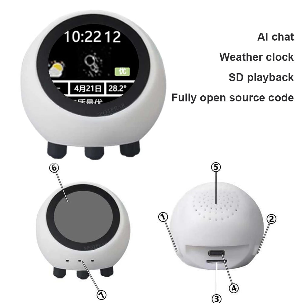 AI Voice Chat Robot Multi-Function ESP32-S3 Development Board LCD Display Mini Robot Tabletop Ornaments for Home Office