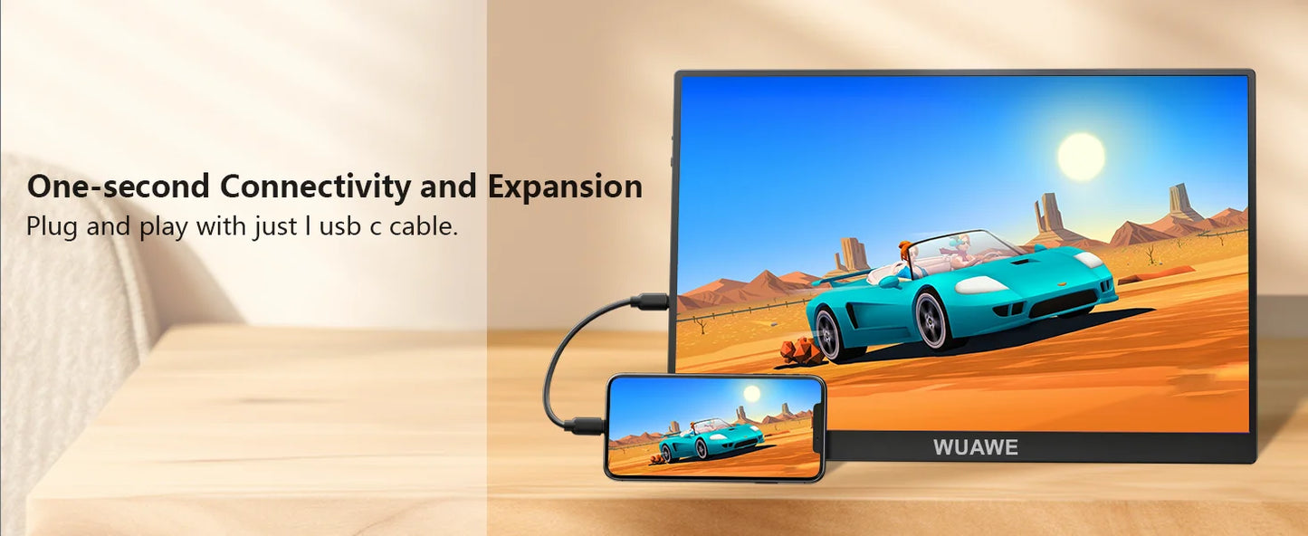 Christmas Gifts 16" 1200P 120Hz Portable Monitor, 16:10 100% sRGB Portable Gaming Monitor with Built-in Stand,HDR and Freensync,