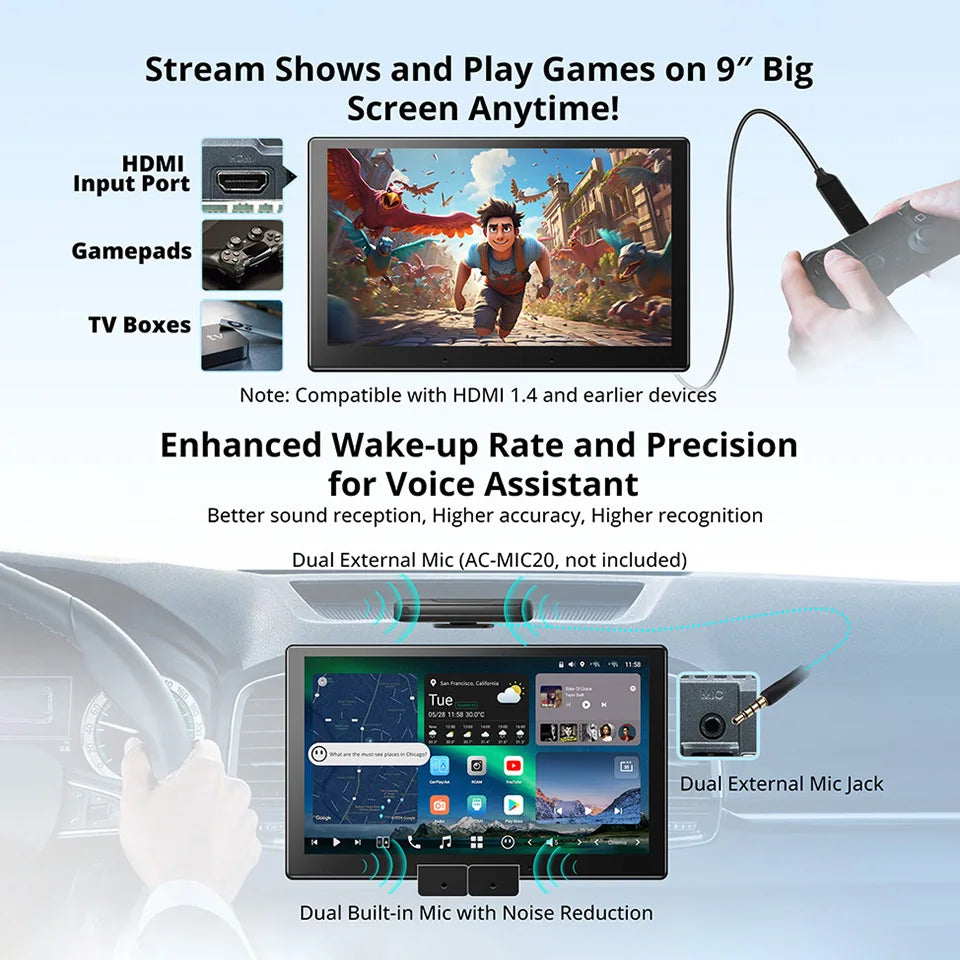 ATOTO 10 inch QLED Android Car Stereo 8G+128G Bluetooth Apple Carplay Screen Android Auto Navigation Radio Multimedia Player X10