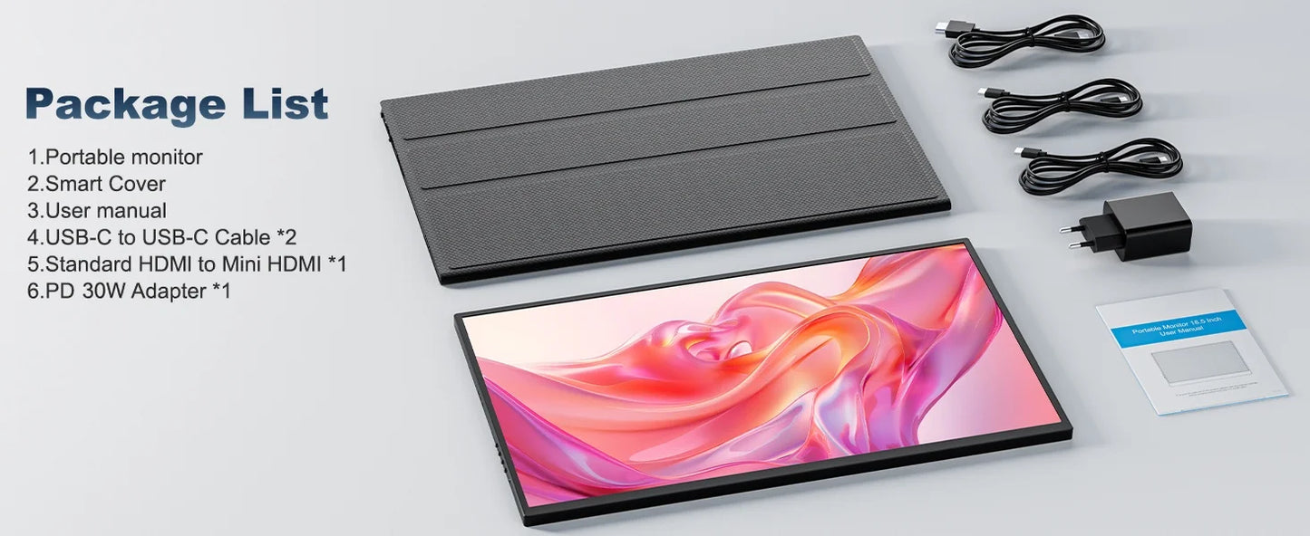 UPERFECT 18.5" TouchScreen Portable Monitor 120Hz 1MS Gaming Display 400Nits With FreeSync HDR VESA For Laptop Phone Xbox PS4/5