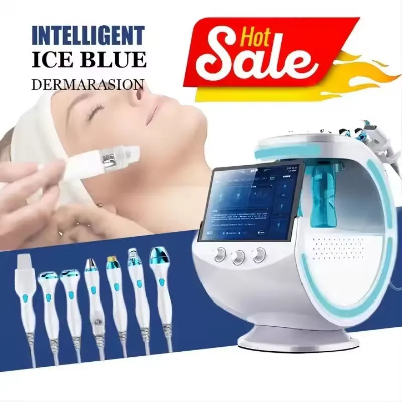 Facial Skin Analysis and Regeneration Smart Ice Blue 7-in-1 Multi Functional Spa Professional Portable Skincare Equipment