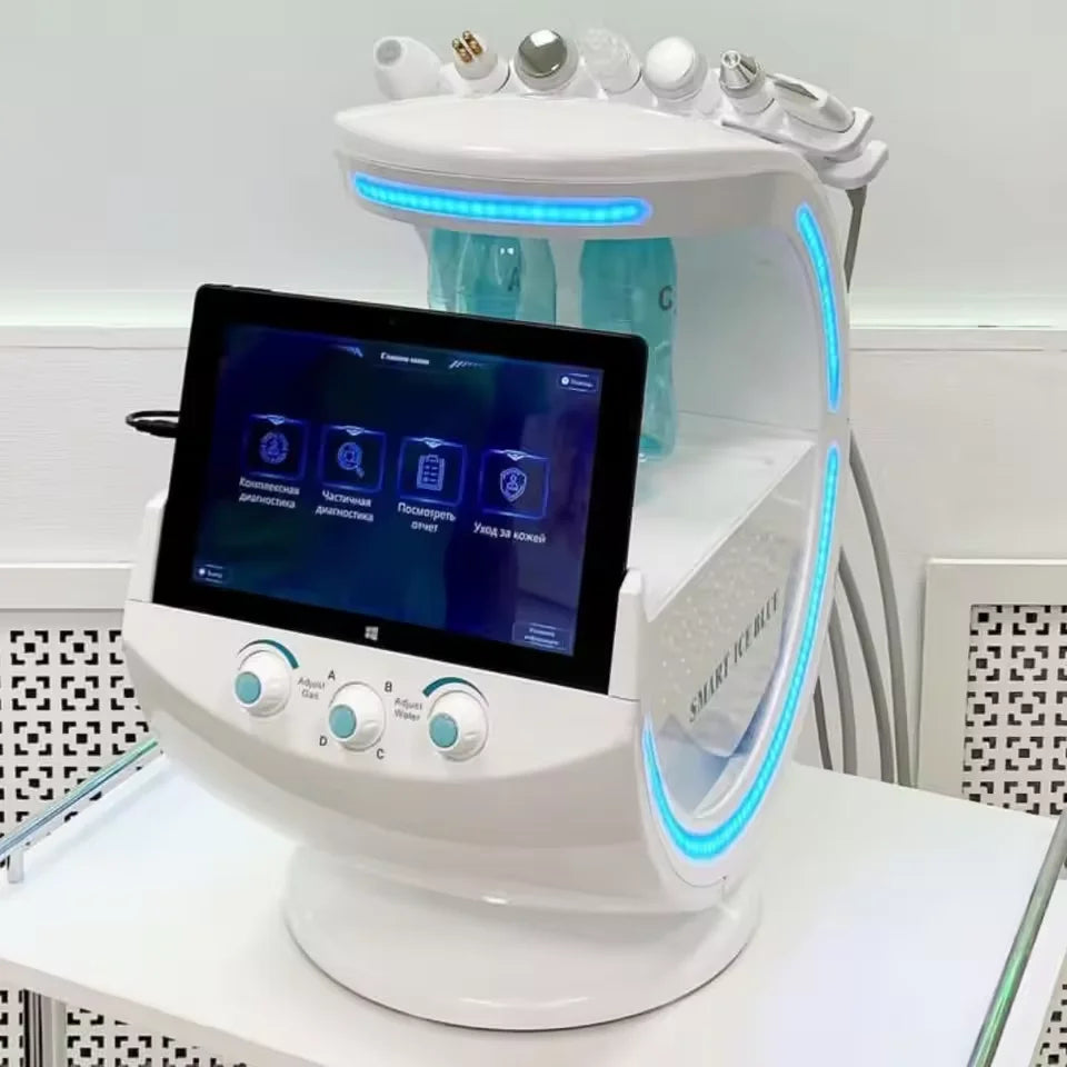 Facial Skin Analysis and Regeneration Smart Ice Blue 7-in-1 Multi Functional Spa Professional Portable Skincare Equipment