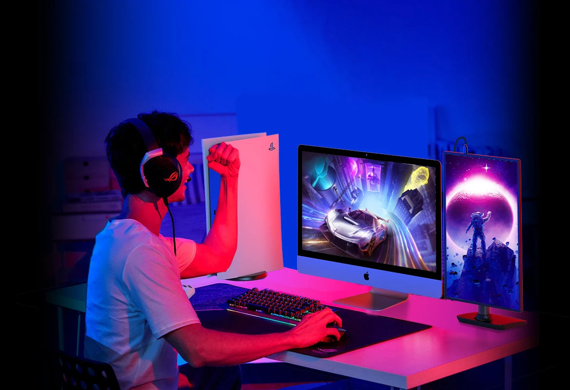 UPERFECT QLED 2.5K Portable Monitor Upgraded 16" 8 Bits Matte IPS HDR Eye Care Screen Gaming Laptop Display w/ HDMI Type-C VESA