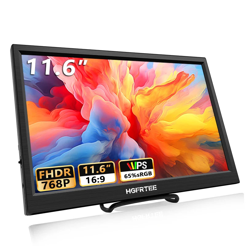HGFRTEE 11.6inch Portable Monitor Gaming Extended Monitor HDMI-Compatible Laptop second screen For Switch/PS4/Raspberry Pi