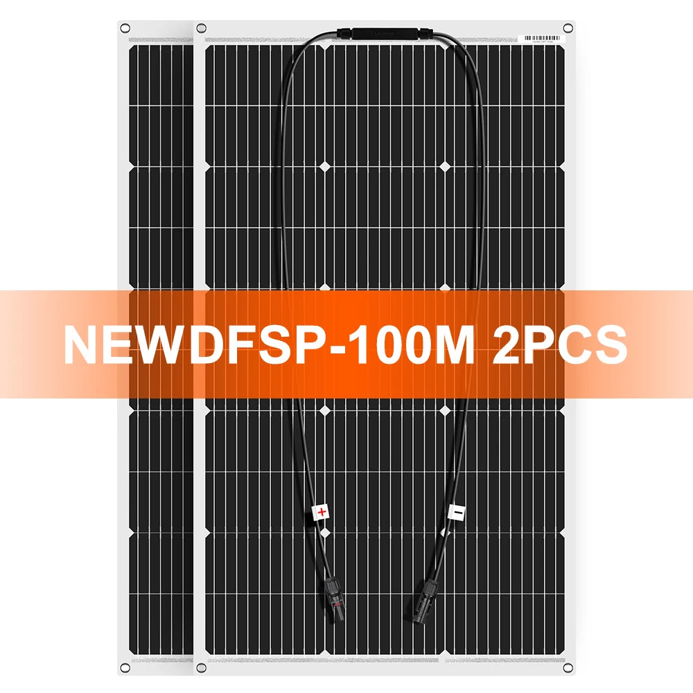 DOKIO 18V 100W/200W/400W Flexible Solar Panels Waterproof Monocrystalline Solar Panel Camping RV Home Charge 12V