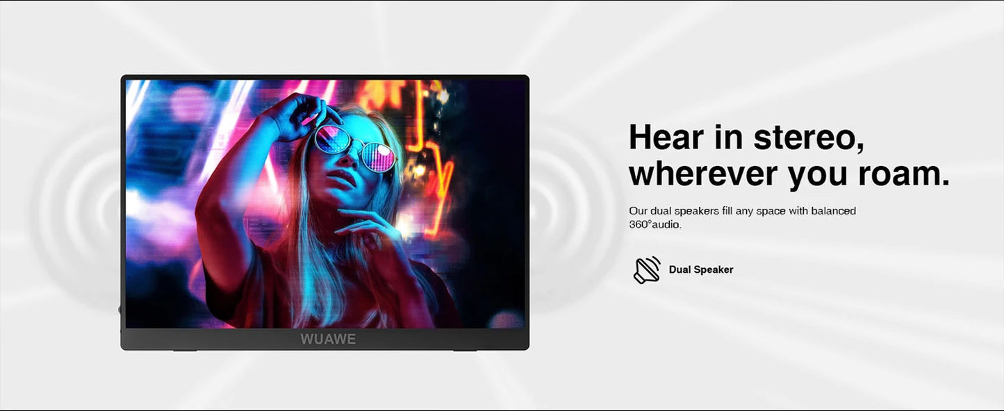 Highly Popular 15.6inch Portable Monitor 1920*1080 16:9 USB-C HDMI External Auxiliary Computer Monitor with Built-in Metal Stand