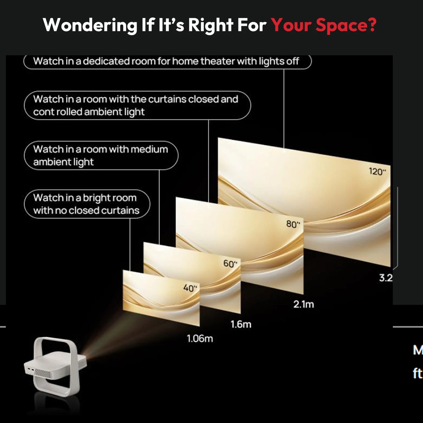 XGODY Netflix Official 4K Supported Smart projector 650 Ansi AI Voice Recognition Auto Focus & Keystone Projector for Home Movie