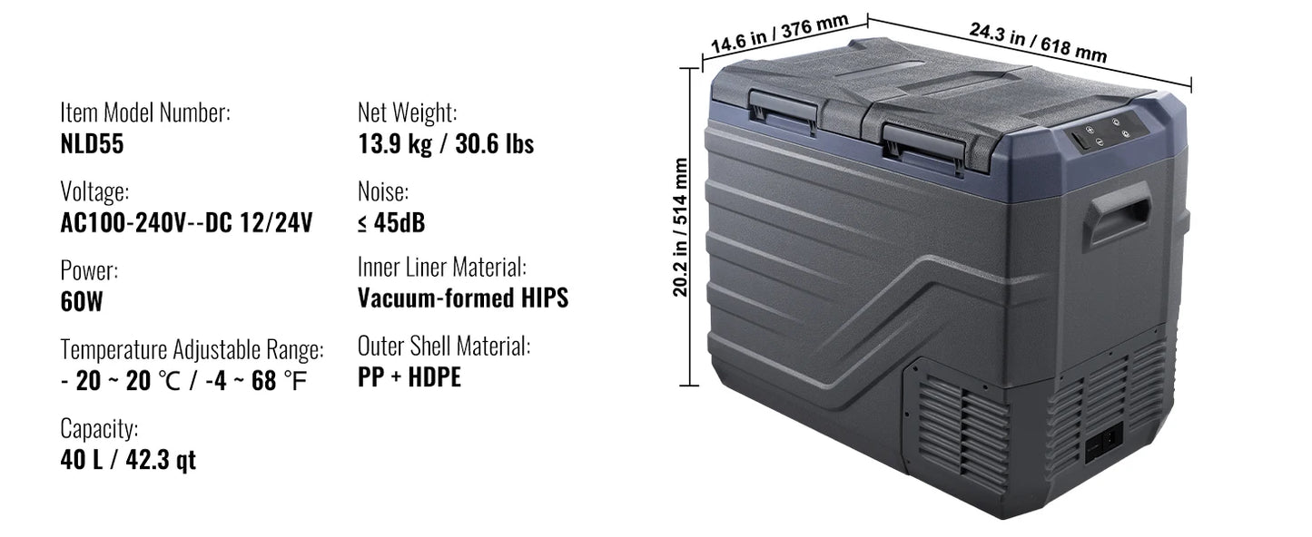 SucceBuy 8L to 75L Car Refrigerator Fridge Portable Icebox Single&Dual Zone w/Blue Tooth Temp Adjustable for Outdoor Camping RV