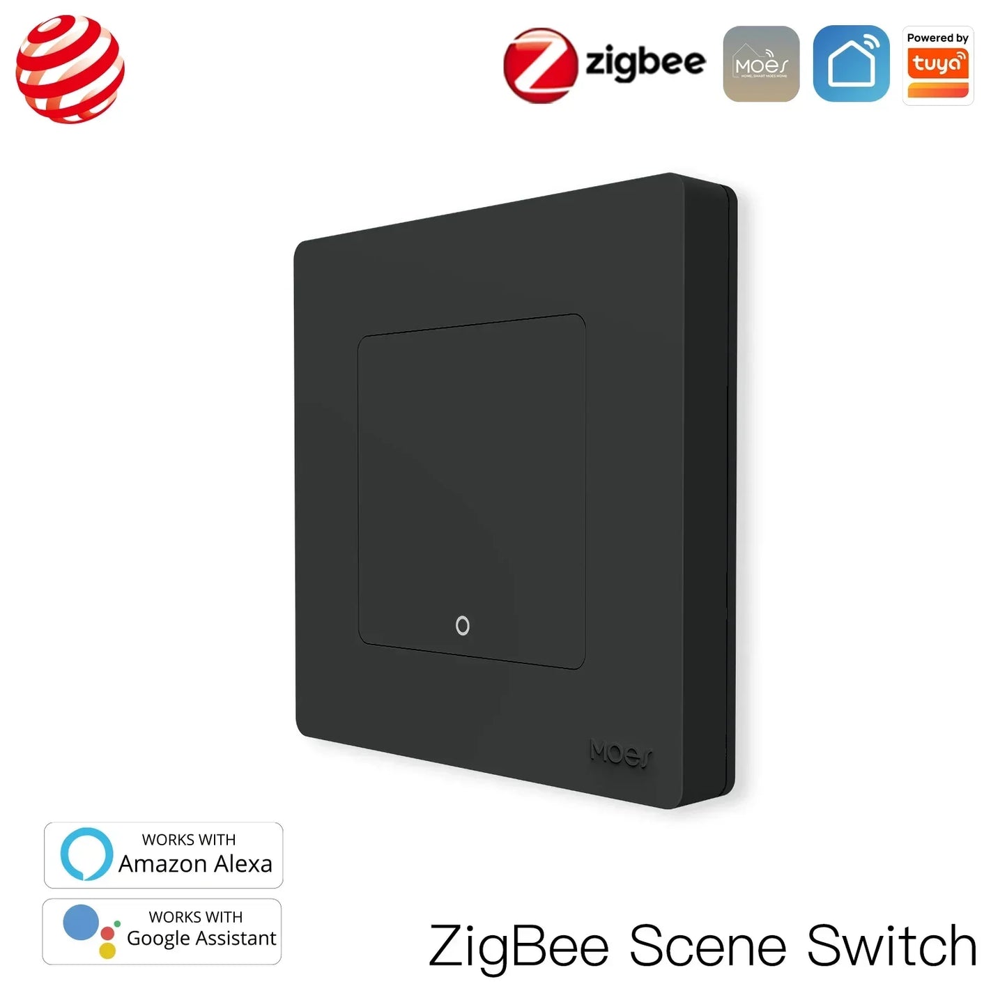 MOES Star Ring Switches ZigBee3.0 Tuya Smart Push Button Light / Scene Switch Smart Life APP Remote Control Alexa Google Voice