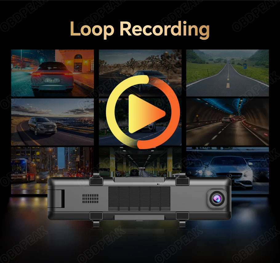 11.26 Inch 3 Camera 4K+1080P+1080P Video Recording Wifi Rearview Mirror Car DVRs Touch Screen Infrared Night Vision Car Dash Cam