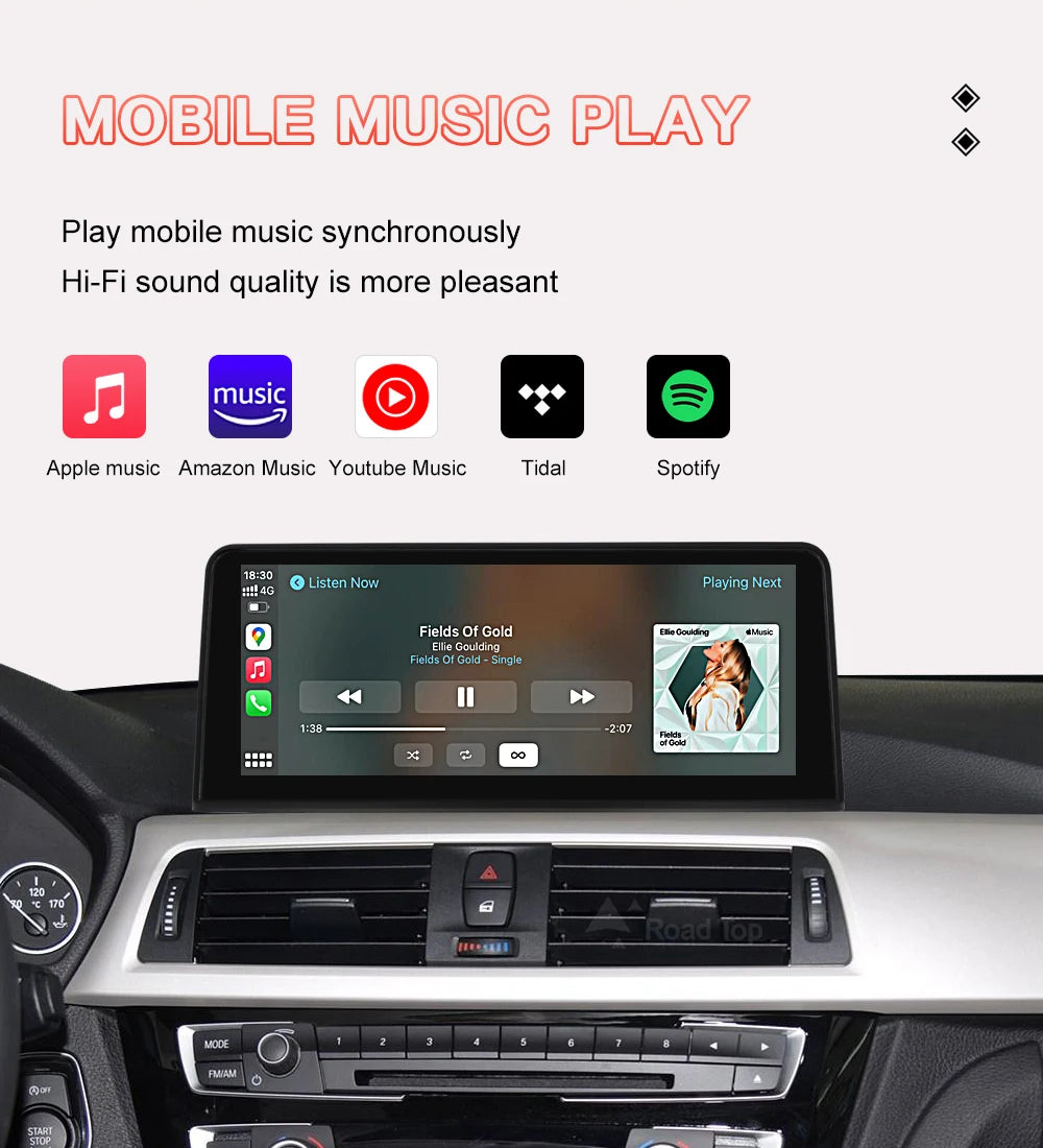 10.25'' 1920*720 Wireless Carplay Android Auto Multimedia Display For BMW 3 4 Series F30 F31 F32 F33 F34 F36 NBT Touch Screen