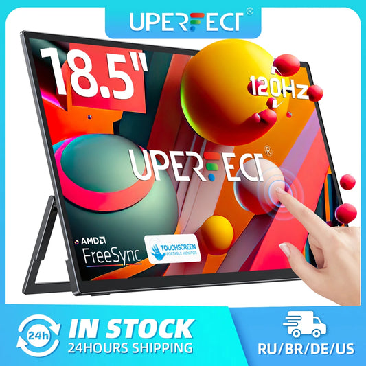 UPERFECT 18.5" Touchscreen Smart Portable Monitor with Metal Frame FreeSync 100%sRGB HDR 120Hz Gaming Screen Extender for Laptop