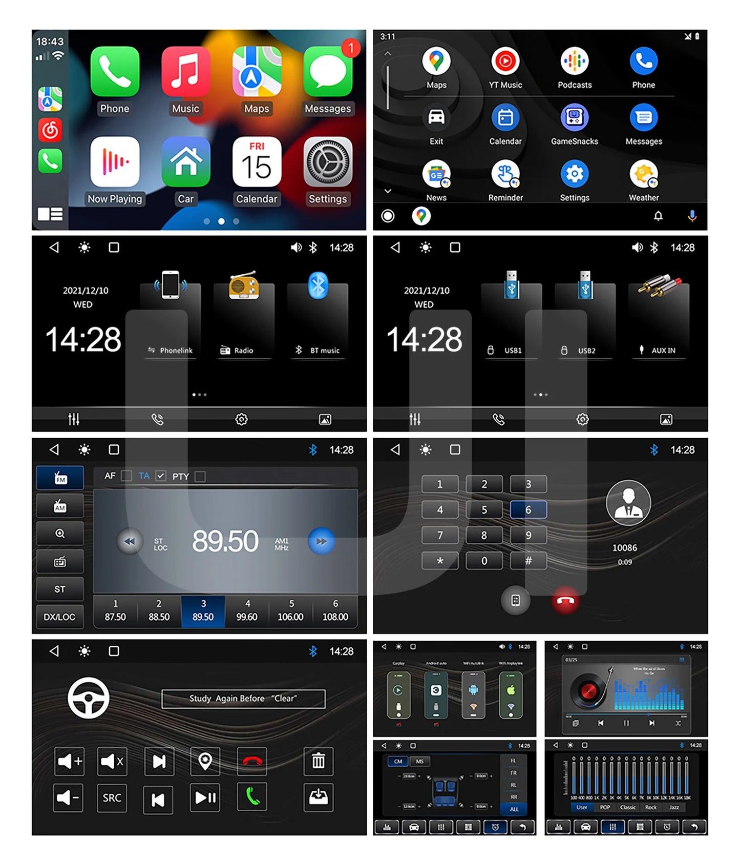 ESSGOO 6.2 Inch Apple Carplay Android Auto Double 2 DIN Car Stereo Radio CD DVD Player AUX FM Bluetooth USB MP5 Mirror Link