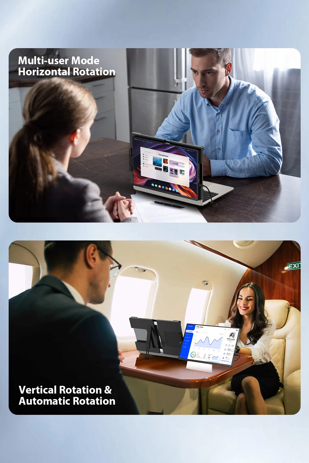 UPERFECT 14" 2K Triple Portable Monitor 2240x1400 QHD IPS Dual Display with Rotation Kickstand Laptop Screen Extender for MacOS