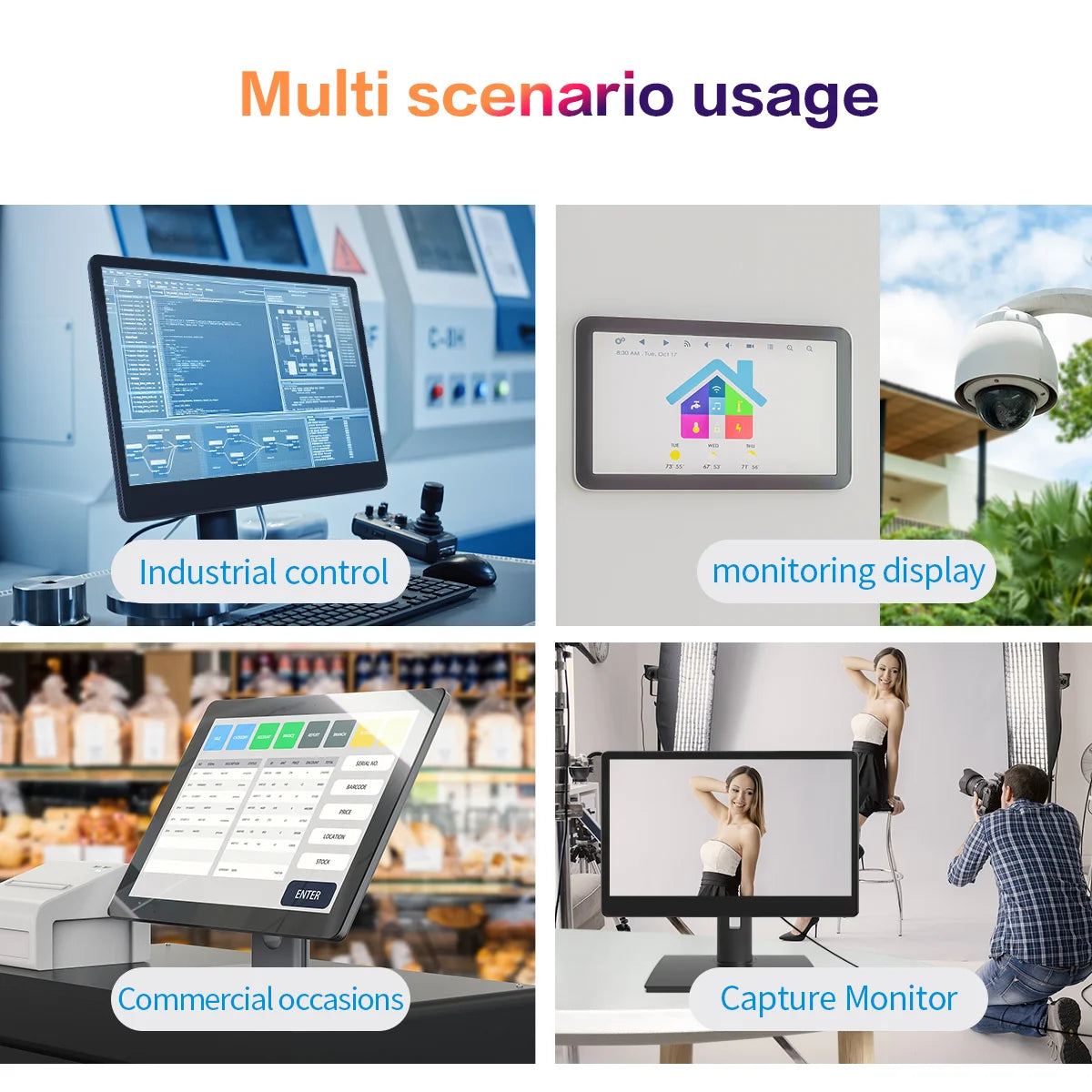 Big Save USA Stock Touchscreen Monitor 13.3“ 60Hz 1920x1080 Gaming LCD Screen HDMI Speaker for Xbox VESA 75*75mm for PC