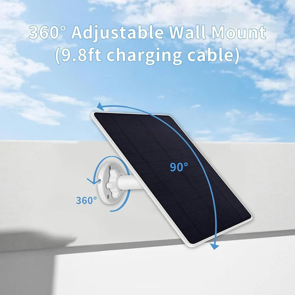 12W Security Camera Solar Panel DC 5V USB Solar Panel 360°Adjustable Mounting Outdoor Solar Cells Charger for Cameras