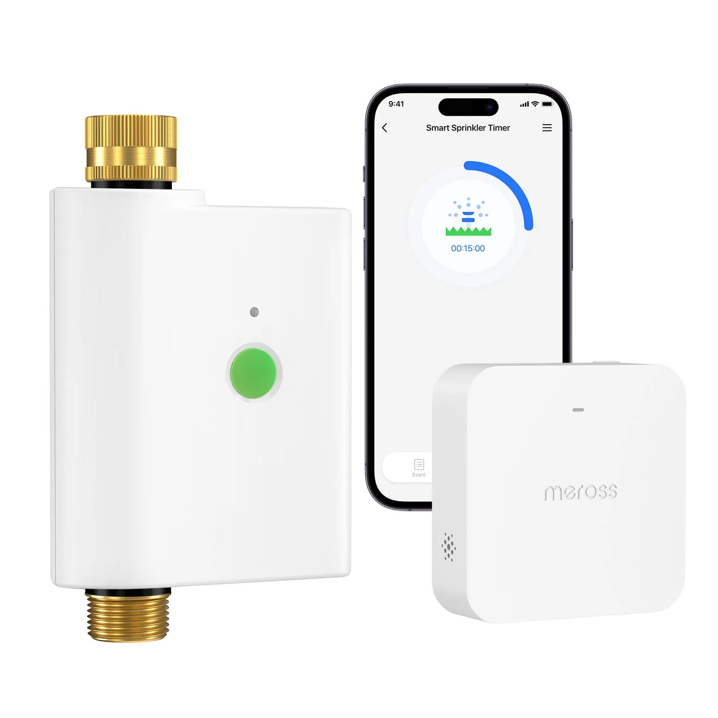 Meross Smart Sprinkler Timer Wifi Hose Faucet Timer with Brass with Tracking & Alerts Function