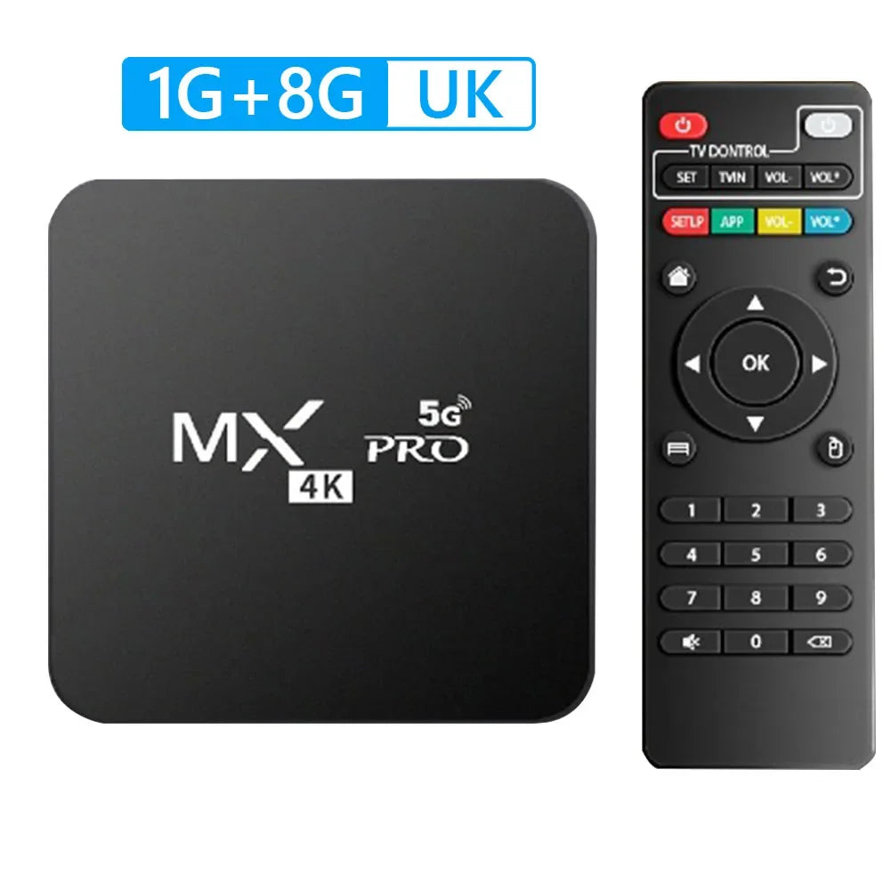 Android 12 Set Top Box 2.4G/5G Dual WiF Home Video Media Player RAM 1GB ROM 8GB Smart TV Box 4K HD Media Player Support TF Card