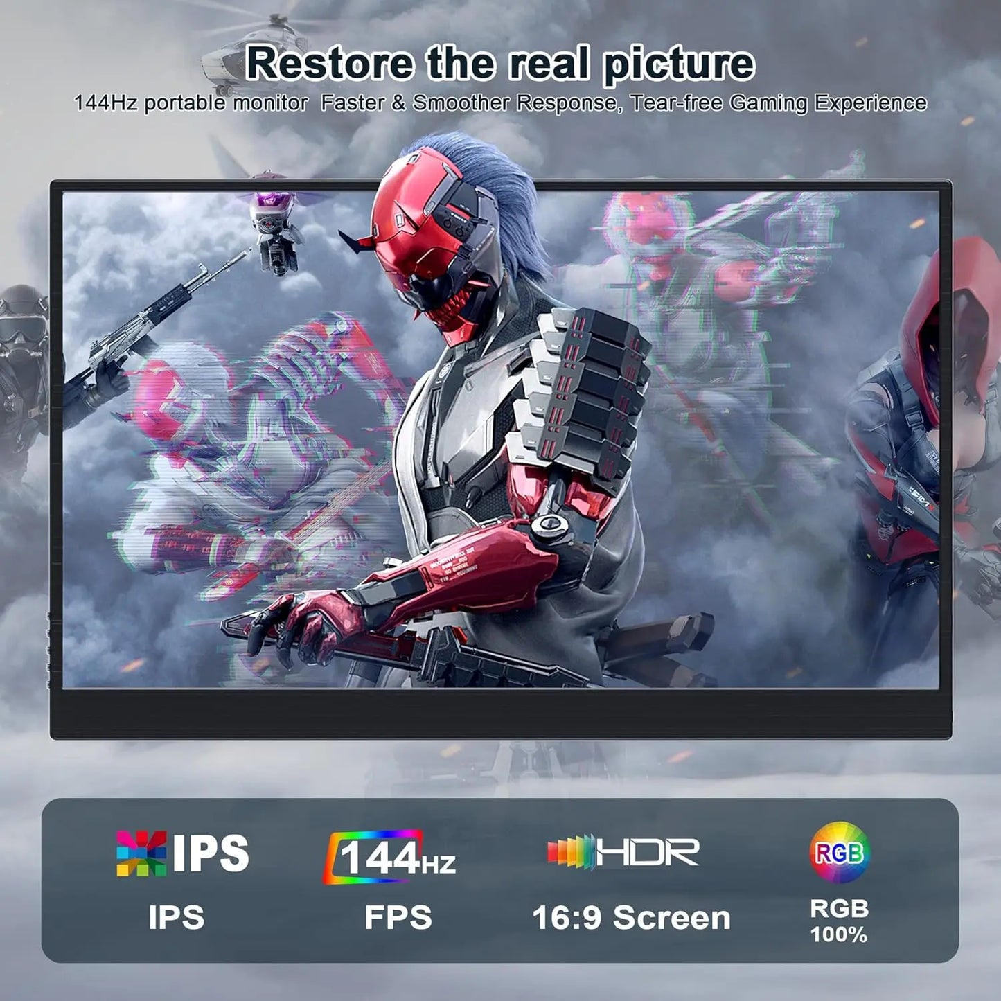 UPERFECT 16" 2K Portable Monitor 2560*1600 16:10 100%sRGB 500Cd/m² 120Hz Gaming Display For Xbox PS5 Switch Laptop Mac Phone