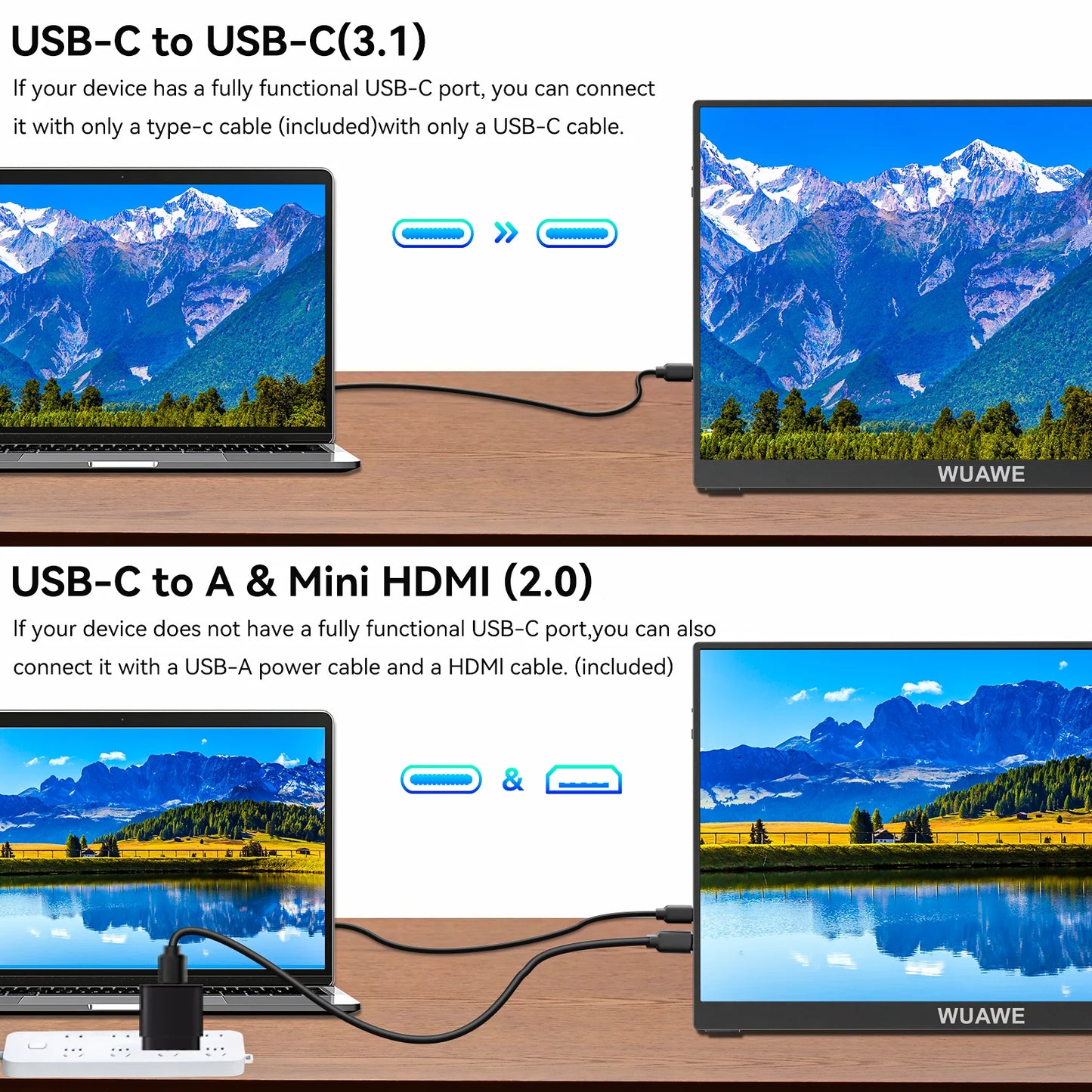 Highly Popular 15.6inch Portable Monitor 1920*1080 16:9 USB-C HDMI External Auxiliary Computer Monitor with Built-in Metal Stand