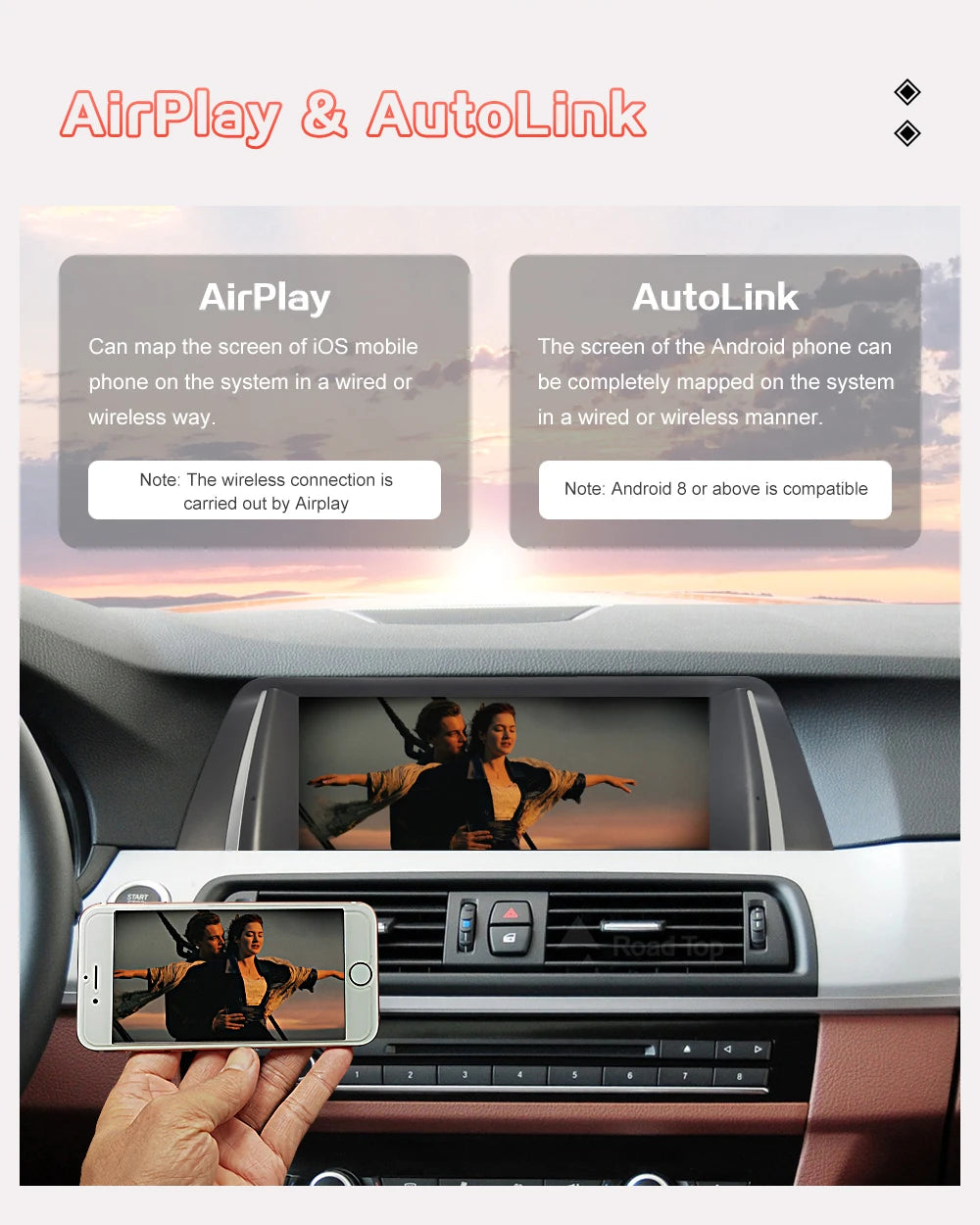 Wireless CarPlay Android Auto Car Radio Multimedia Player Linux Display Screen For BMW 5 Series F10 F11 2012-2017 CIC NBT