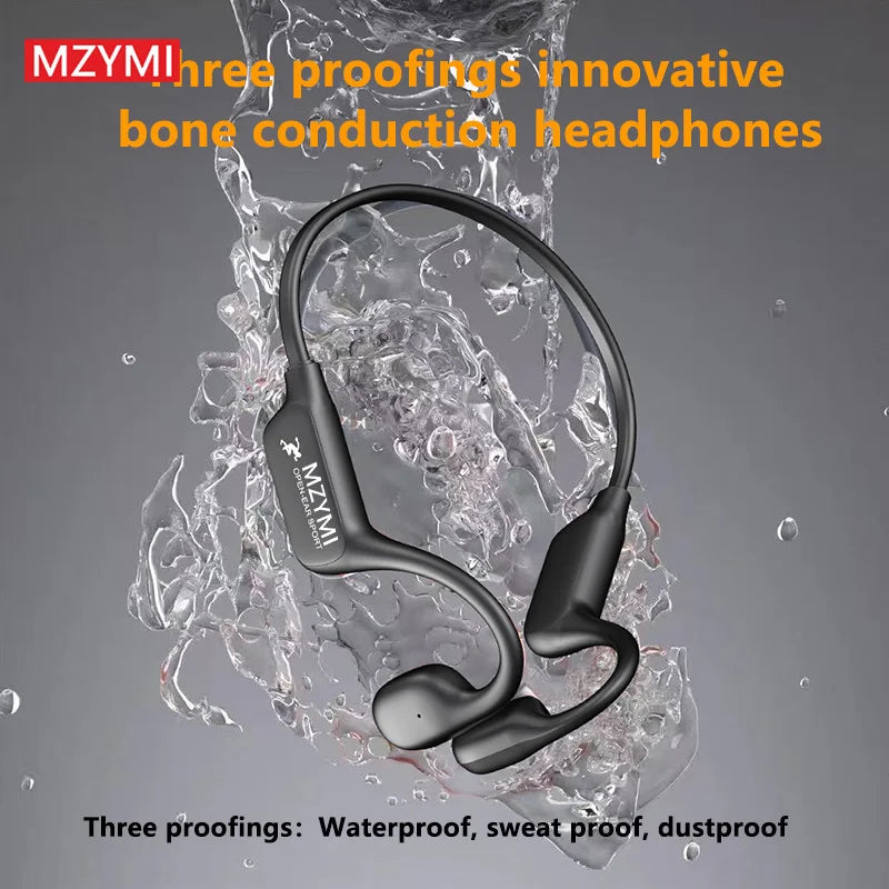 MZYMI Neckband Bluetooth 5.4 Headphones A28 TWS Wireless Earphones Bone Conduction Sports Waterproof Headset ENC Noise Reduction