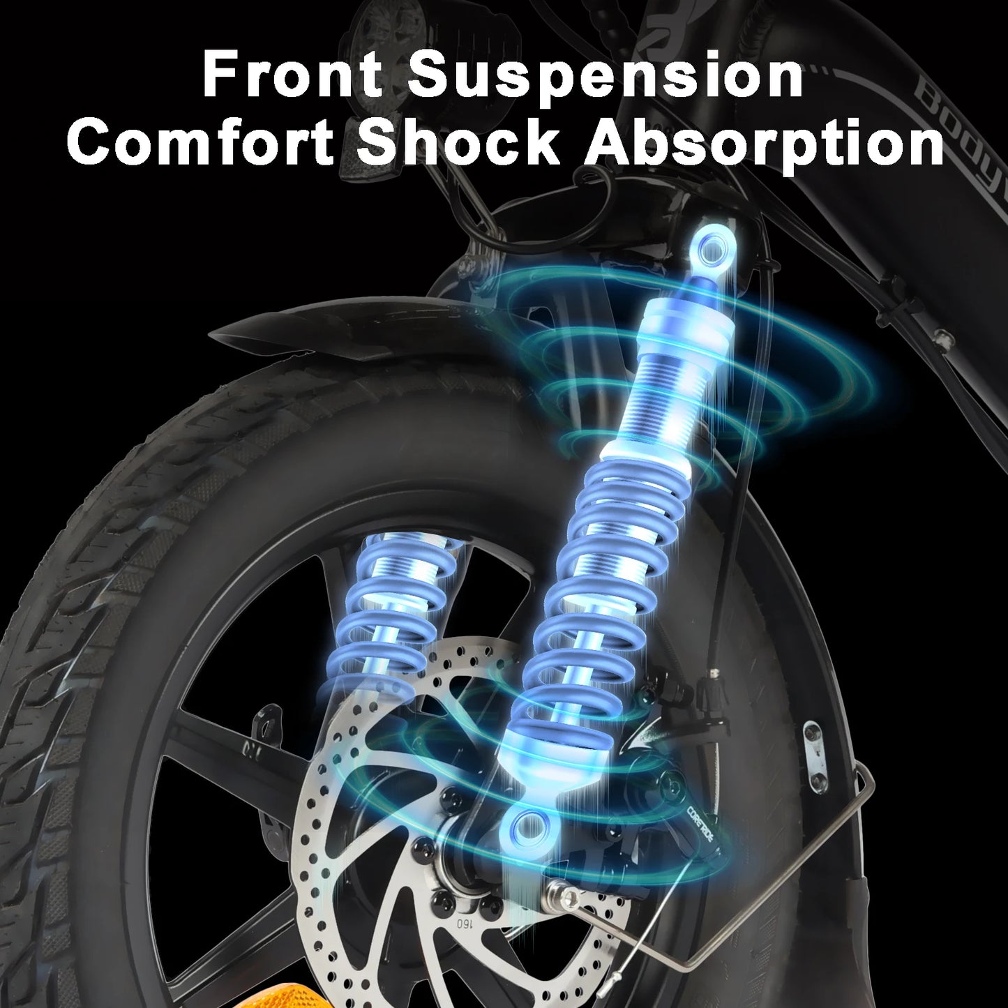 Folding 14" Electric Bicycle 250W 36V 7.8Ah Battery LCD Display Dual Disc Brakes E Bike for Adults with CE Bodywel T16PRO